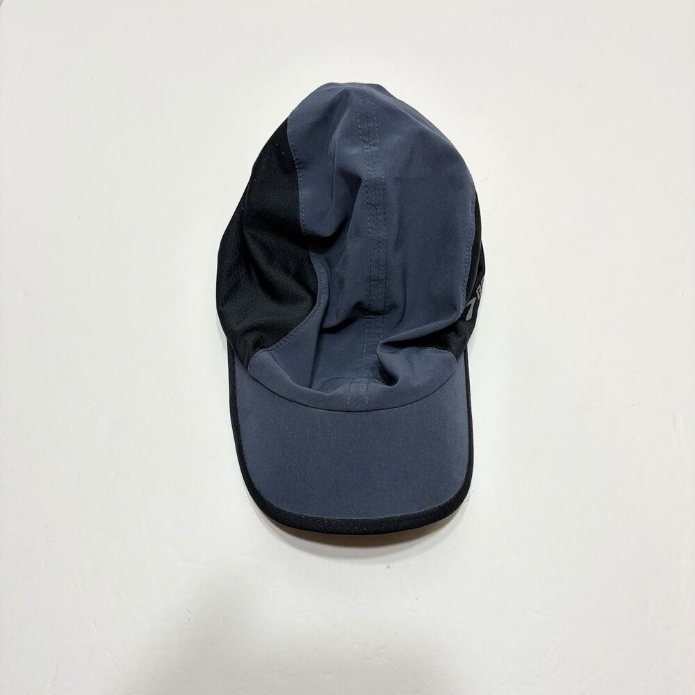 Brooks Run-Thru Hat Blue Black Lightweight Moisture Wicking Mesh Running Cap